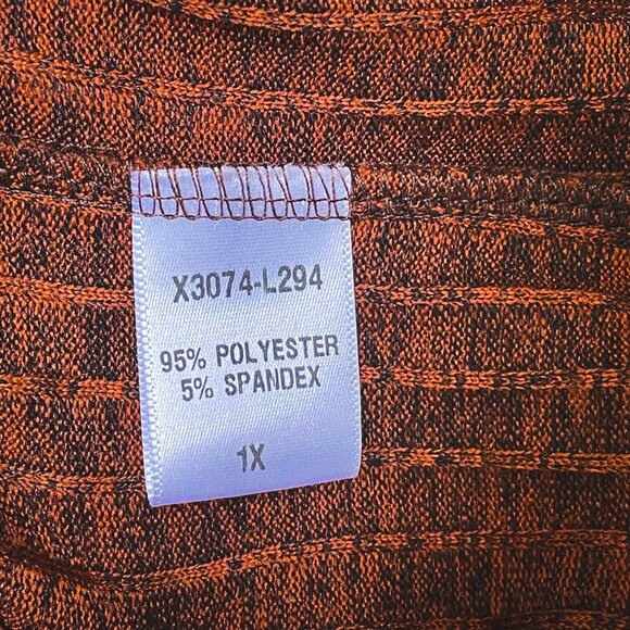 Cozy Ribbed Tie Cardigan — Rust Brown Loveapella Knit 1X - Picture 11 of 14